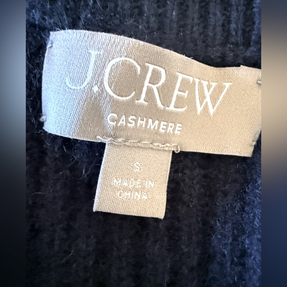 J CREW Navy/Cream stripe 100% cashmere crewneck sweater size SMALL - Picture 5 of 9